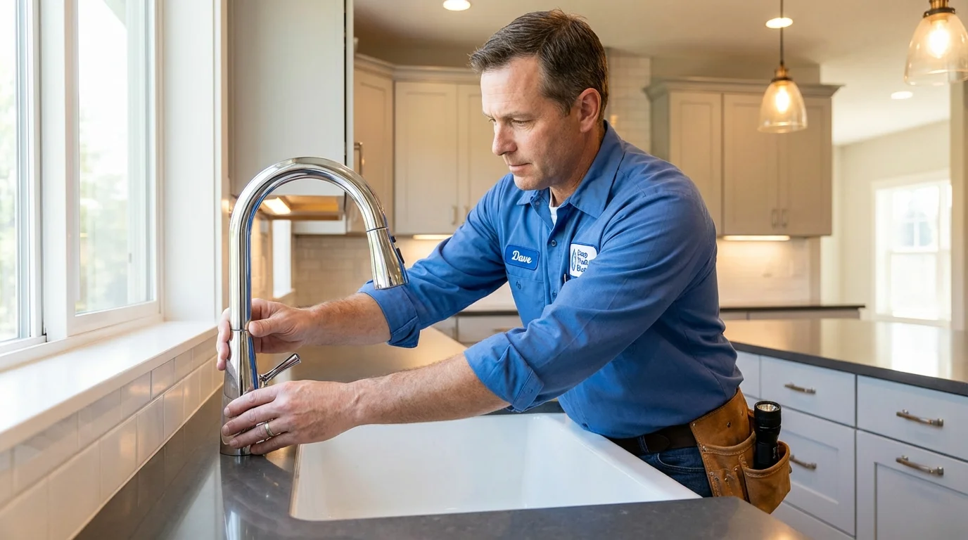 Kitchen faucet installation by Johns Plumbing LLC in Carrboro